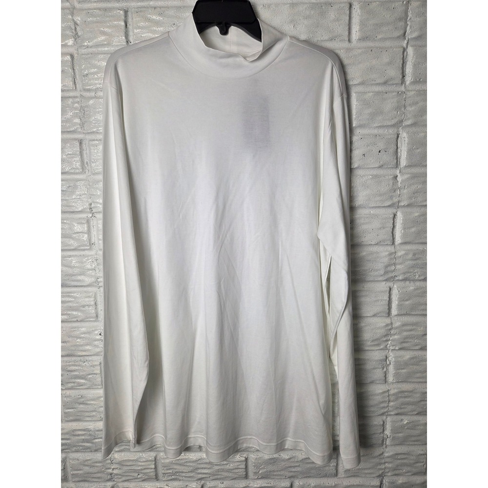Murano long sleeve Mock pullover Men's size LT Tall White Liquid Luxury NWT